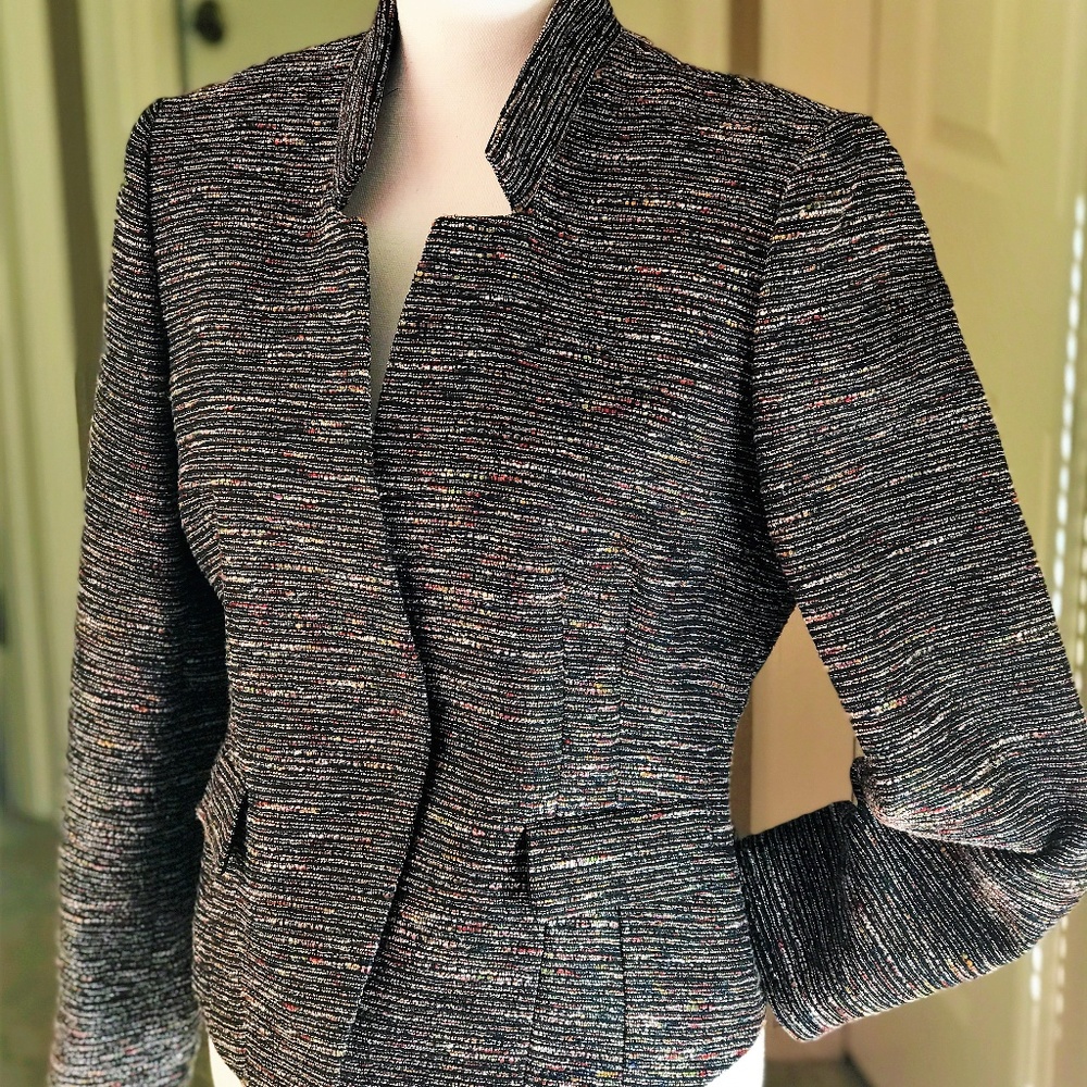 Tahari ASL Multi-Color Metallic Thread Jacket - Picture 2 of 8